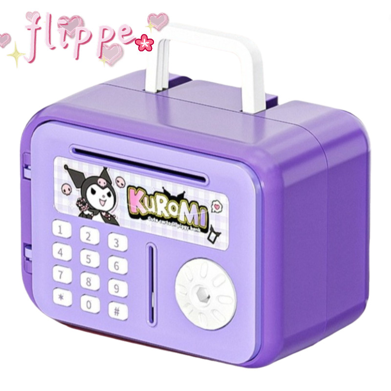 FIPE Children 's Piggy Bank, ATM Mini có chìa khóa Hộp tiền tiết kiệm tiền, Kuromi Melody Capybara T