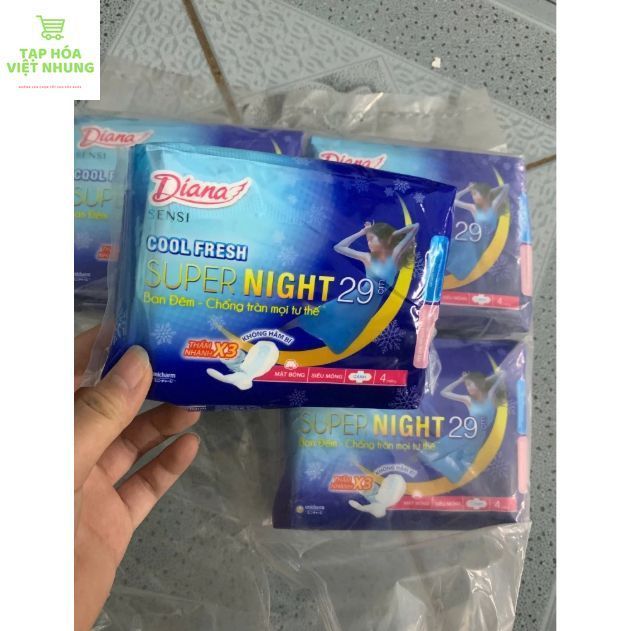 BĂNG VỆ SINH BAN ĐÊM DIANA COOL FRESH CÓ CÁNH