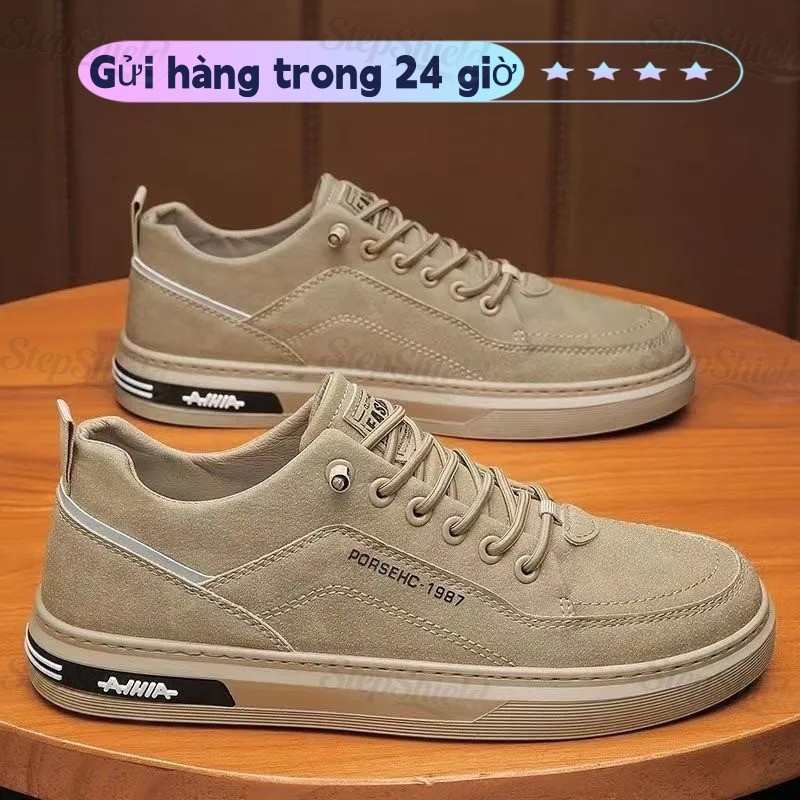 ✨-Giày Thể Thao Đế Khâu Cao 3cm,Dễ Phối Đồ-Màu Đen /Màu Kaki