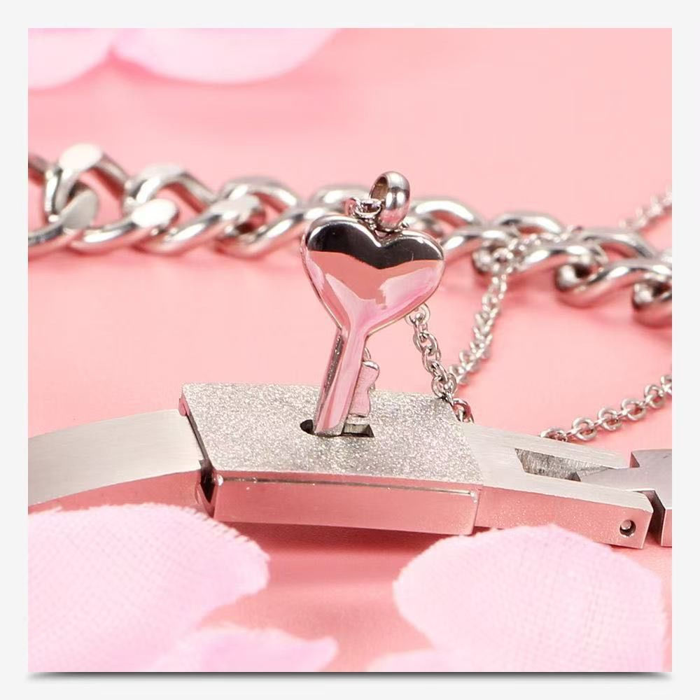New Product#Necklace Couple Women Collarbone Chain Lock Bracelet Gift Stainless Steel Pendant Men Ti