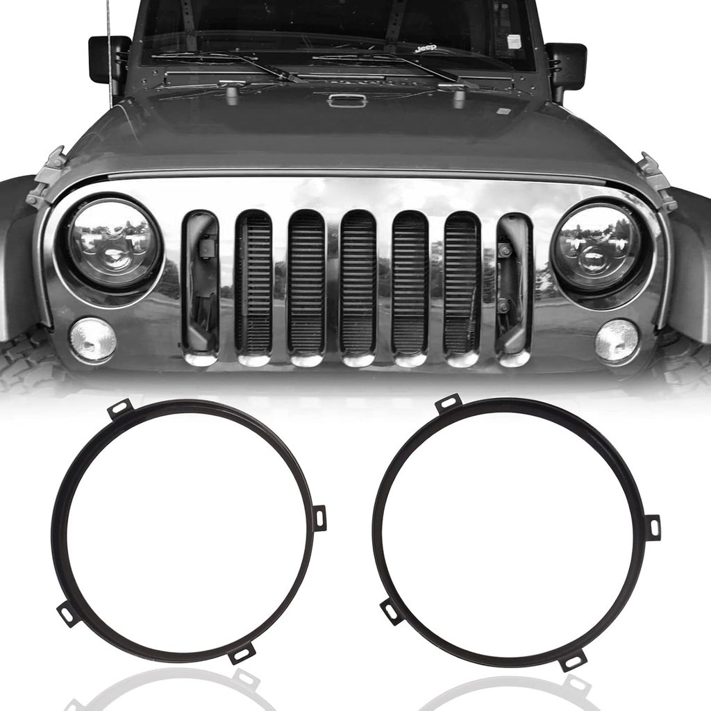 U-Box Jeep Wrangler 7inch Đèn Pha Tròn Gắn Giá Đỡ Nhẫn Đen Cho 2007-2018 Jeep JK & Wrangler Không Gi