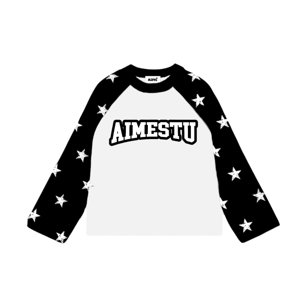 [Ver4] Aimesaigon Áo Thun TayDài Raglan Borip IN NGÔI SAO x Cotton Long Sleeve Boxy AIMÉ Form Rộng Cổ Tròn Unisex Nam Nữ | BigBuy360 - bigbuy360.vn