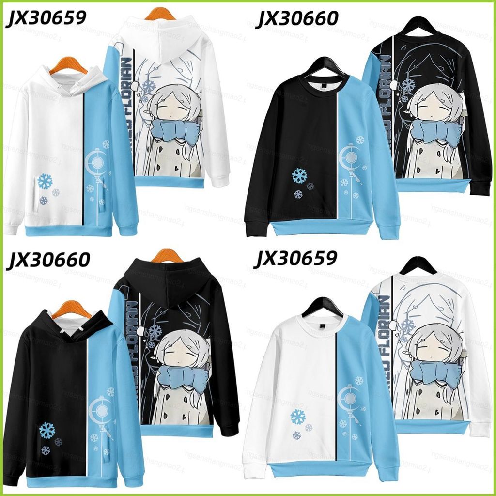 Áo hoodie anime PS2 Frieren Beyond Journey's End, cổ tròn, tay dài, unisex