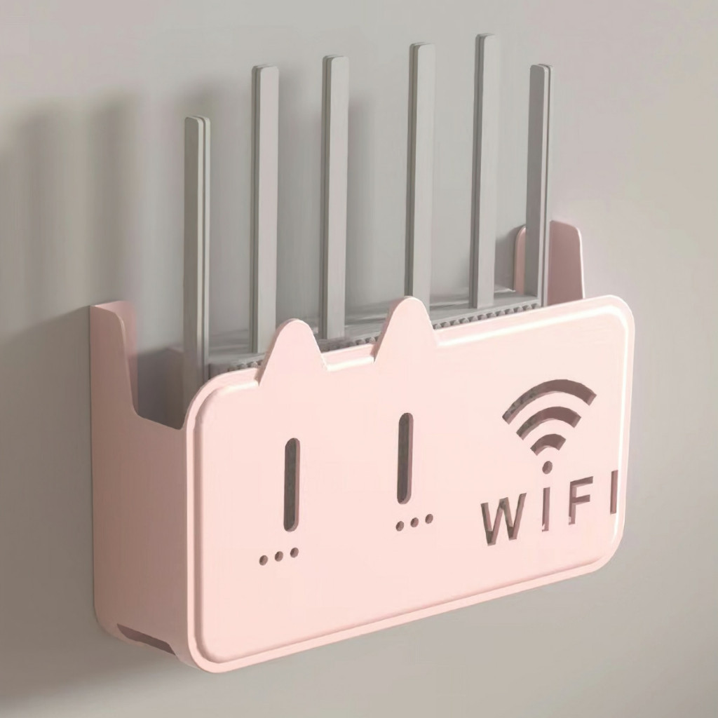 Kệ đựng wifi treo tường, Kệ wifi đặt modem, đầu kỹ thuật số, ổ cắm điện, chất liệu nhựa ABS -KOUTS