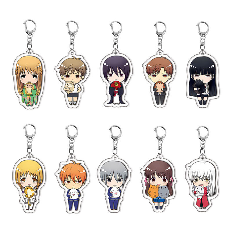 Fruits Basket Anime Acrylic Keychain Lovely Bag Charm Pendant Gift Fun Key Chain Cute Souvenir Creat
