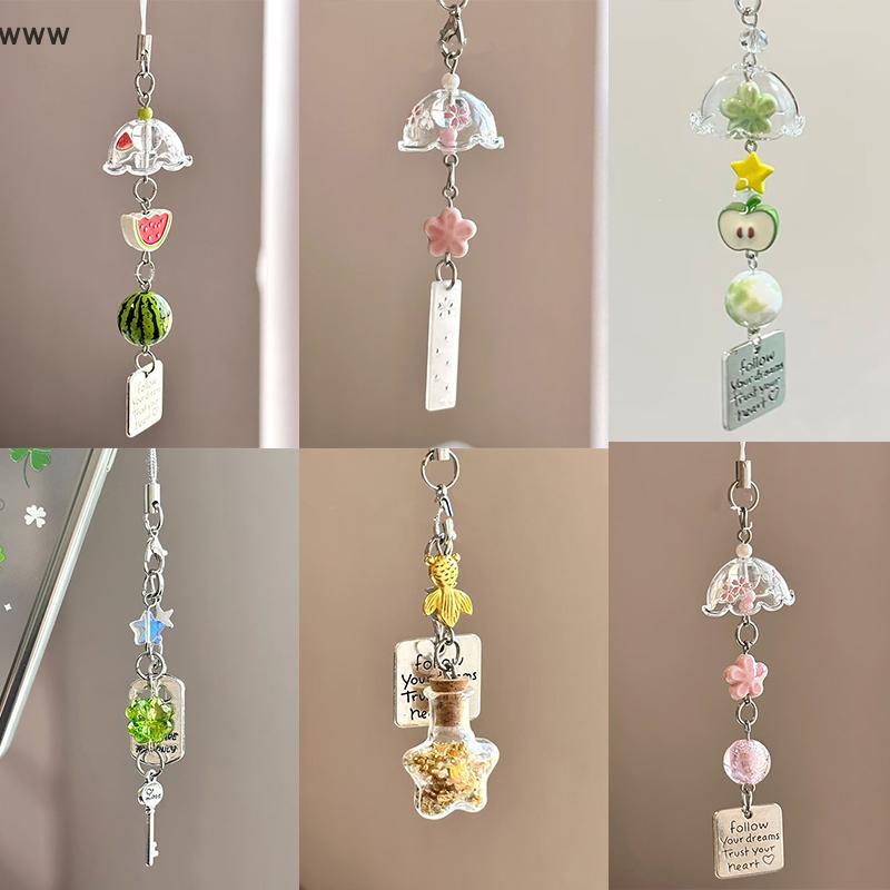 Trong suốt Keychain gió Chime Keyring điện thoại di động dây buộc túi trang trí.