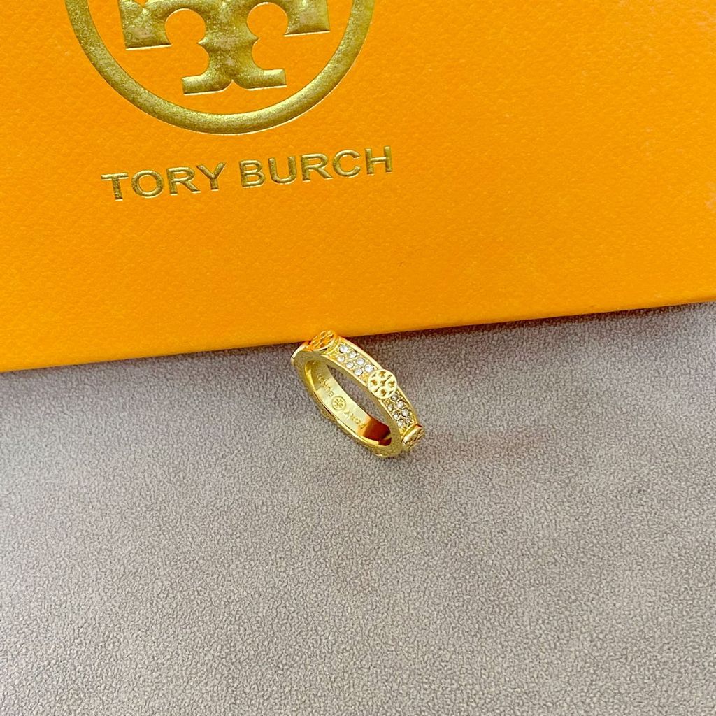 Daily Accessories T Series gold Diamond Round Double T Logo logo Copper plating18K Unisex Rings