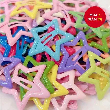 Bộ 60 kẹp tóc ngôi sao đầy màu sắc cho bé gái, kẹp tóc thời trang, phụ kiện tóc cho trẻ em, cài đầu.