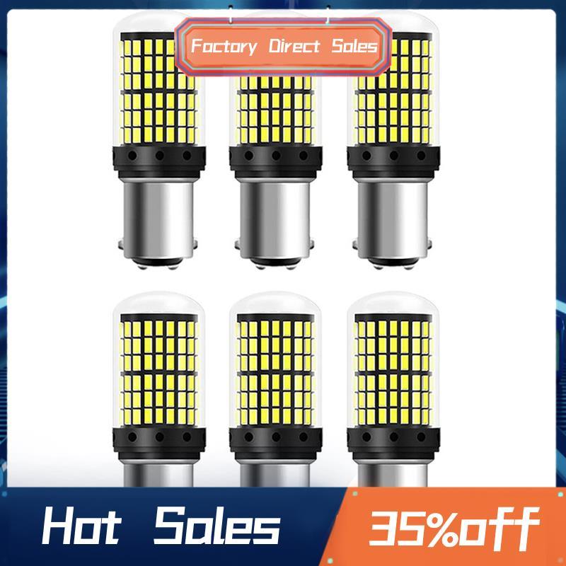 6 Bóng Đèn LED Sáng Cao 1157 BAY15D P21-5W LED 144Smd Canbus Đèn Ngược Tín Hiệu