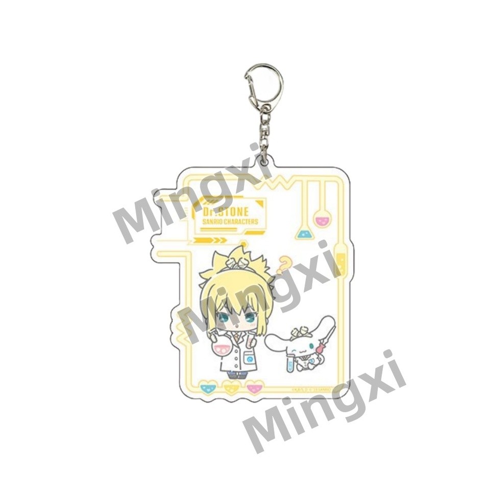Anime Dr.Stone Acrylic Keychain Model Cosplay Charm Characters Senku Tsukasa Taiju Kuromu Ornament A
