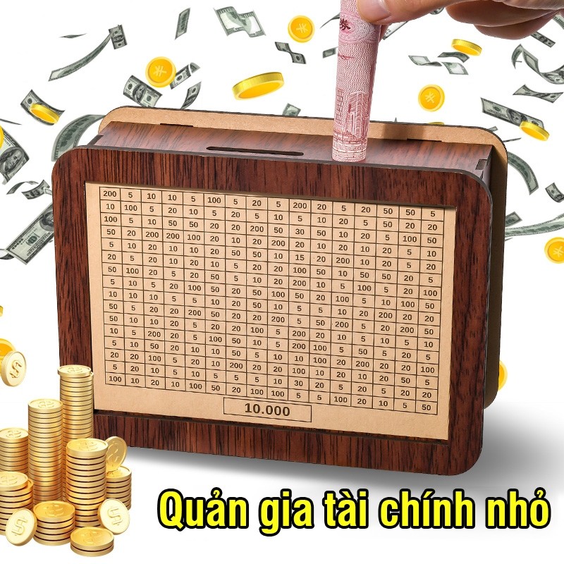 Hộp gỗ tiết kiệm tiền thông minh, ống tiết kiệm đẹp, nhiều mẫu có sẵn, phù hợp đựng tiền xu và tiền giấy