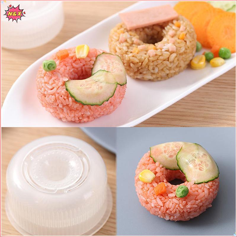 N & X Mùa Đi Học Donut Khuôn Cơm Tròn Chống Dính Máy Làm Sushi DIY Dễ Dàng Khuôn Bấm Cơm Trẻ Em Bé B