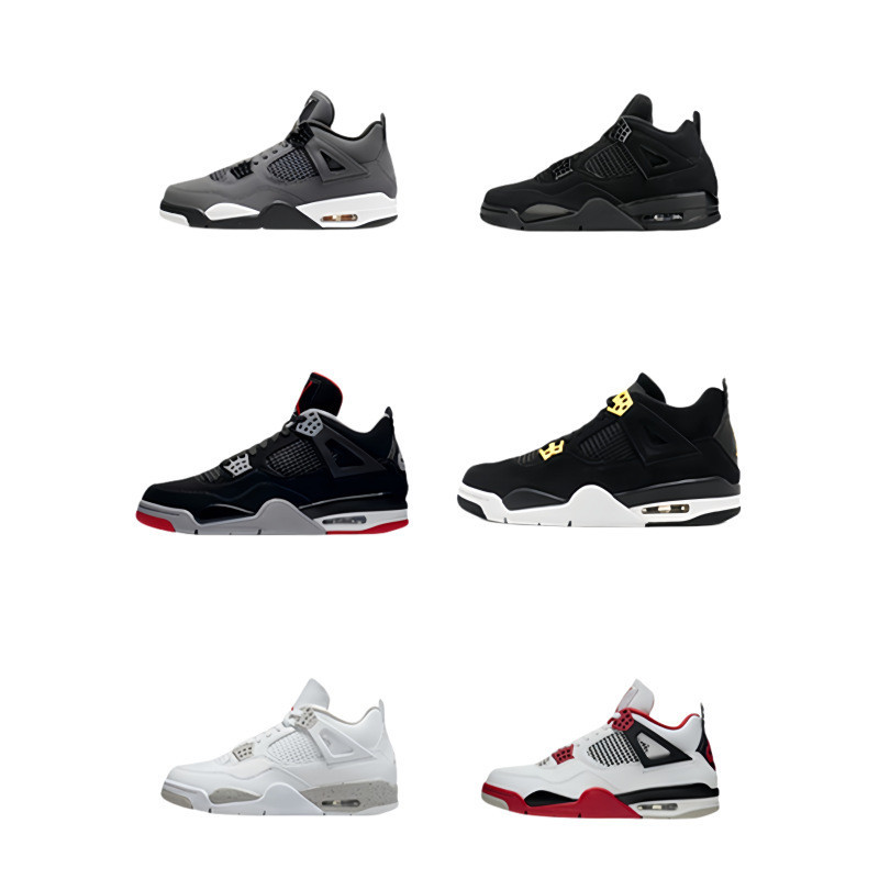 AJ4 Giày Bóng Rổ AJ4 Nam Giày Thể Thao Điện Mẹ Xám Thỏ Trắng Xi Măng Lớn Paris Cặp Đôi Giày