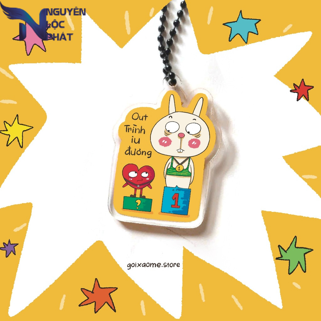 Móc Khóa THỎ VÔ TRI - OUT TRÌNH IU ĐƯƠNG - 5cm nlp