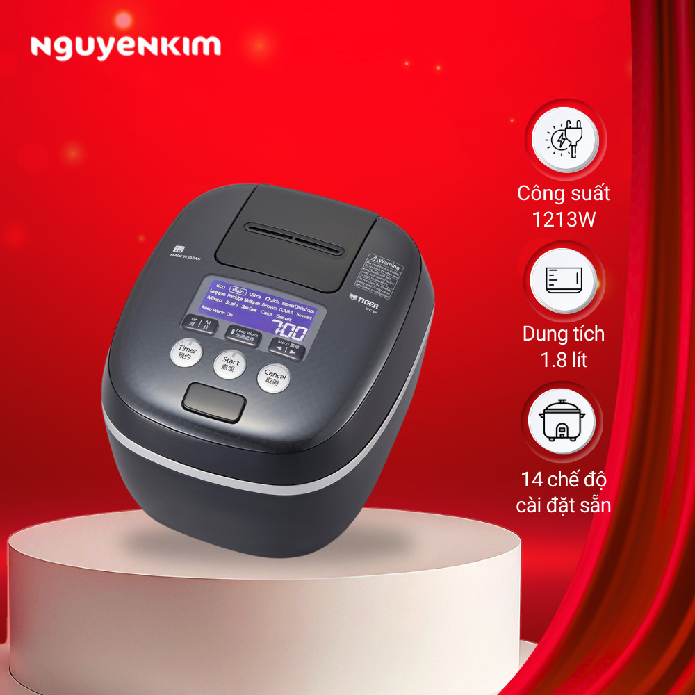 Nồi cơm điện tử cao tần áp suất Tiger 1.8 lít JPC-W18W