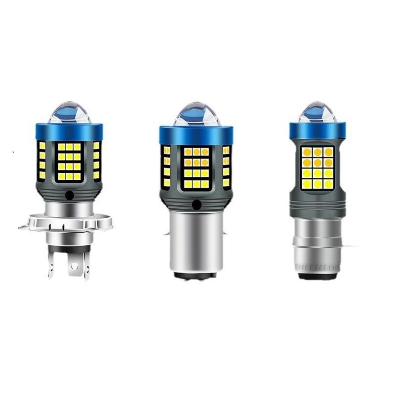 Đèn pha xe máy 2 chế độ vàng trắng bi cầu M5 M6 H4