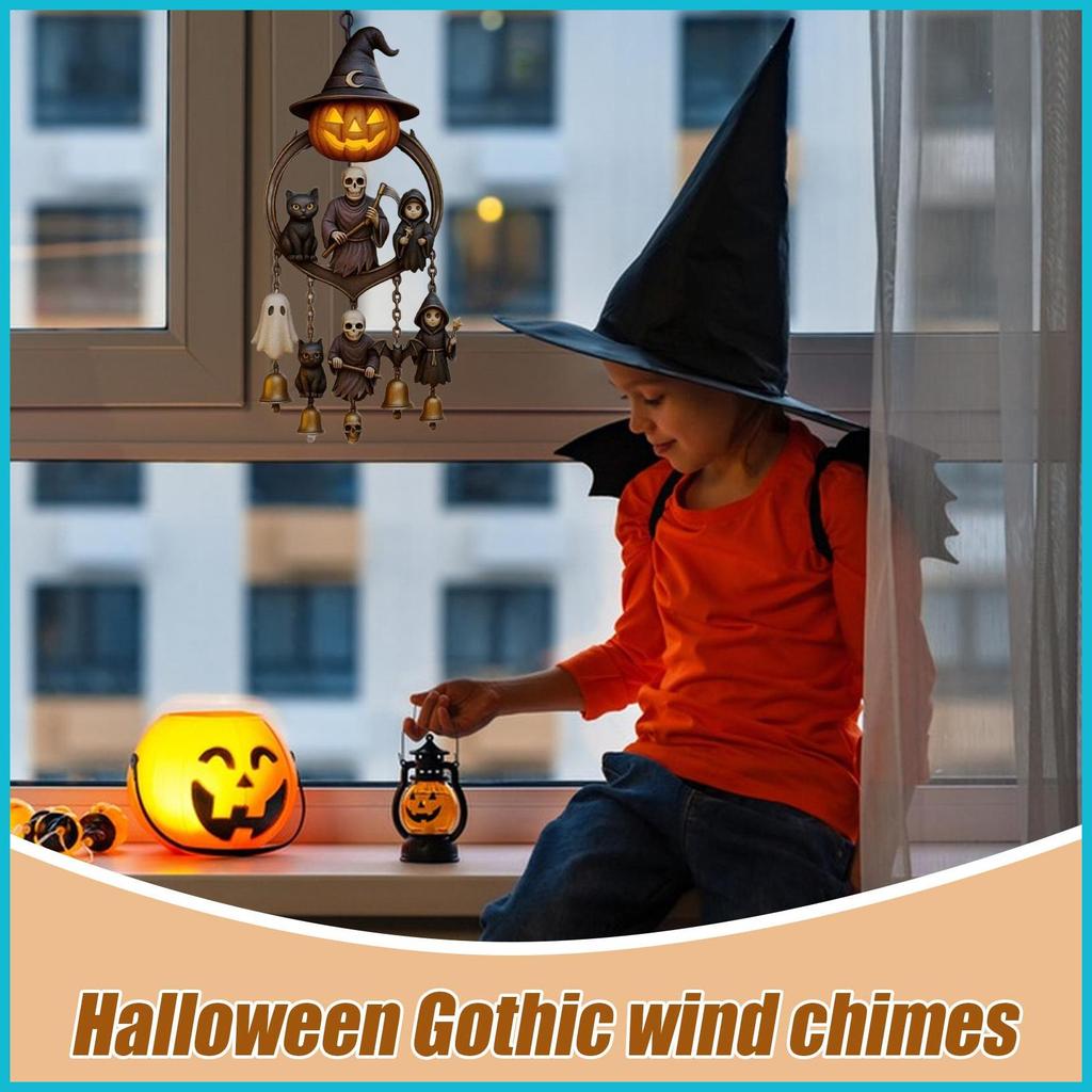 Halloween Windchimes Ngoài Trời Ma Quái Mèo Chuông Gió Cho Ngoài Trời Eerie Nhà Giọng Creepy Hallowe