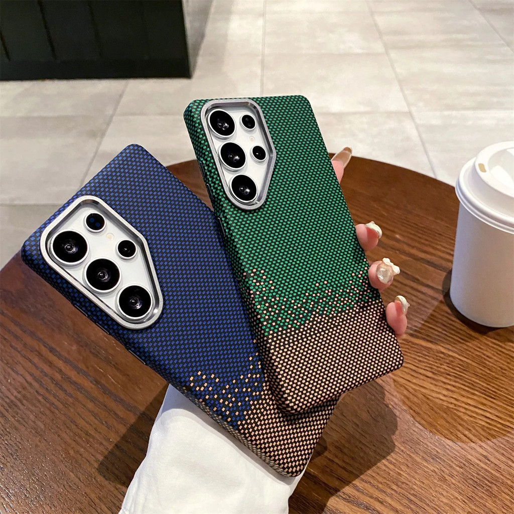 S25 + Vỏ Sang Trọng Cho Samsung Galaxy S25 Plus S25 S24 S23 Ultra Ốp Điện Thoại Sợi Carbon Kevlar Họ