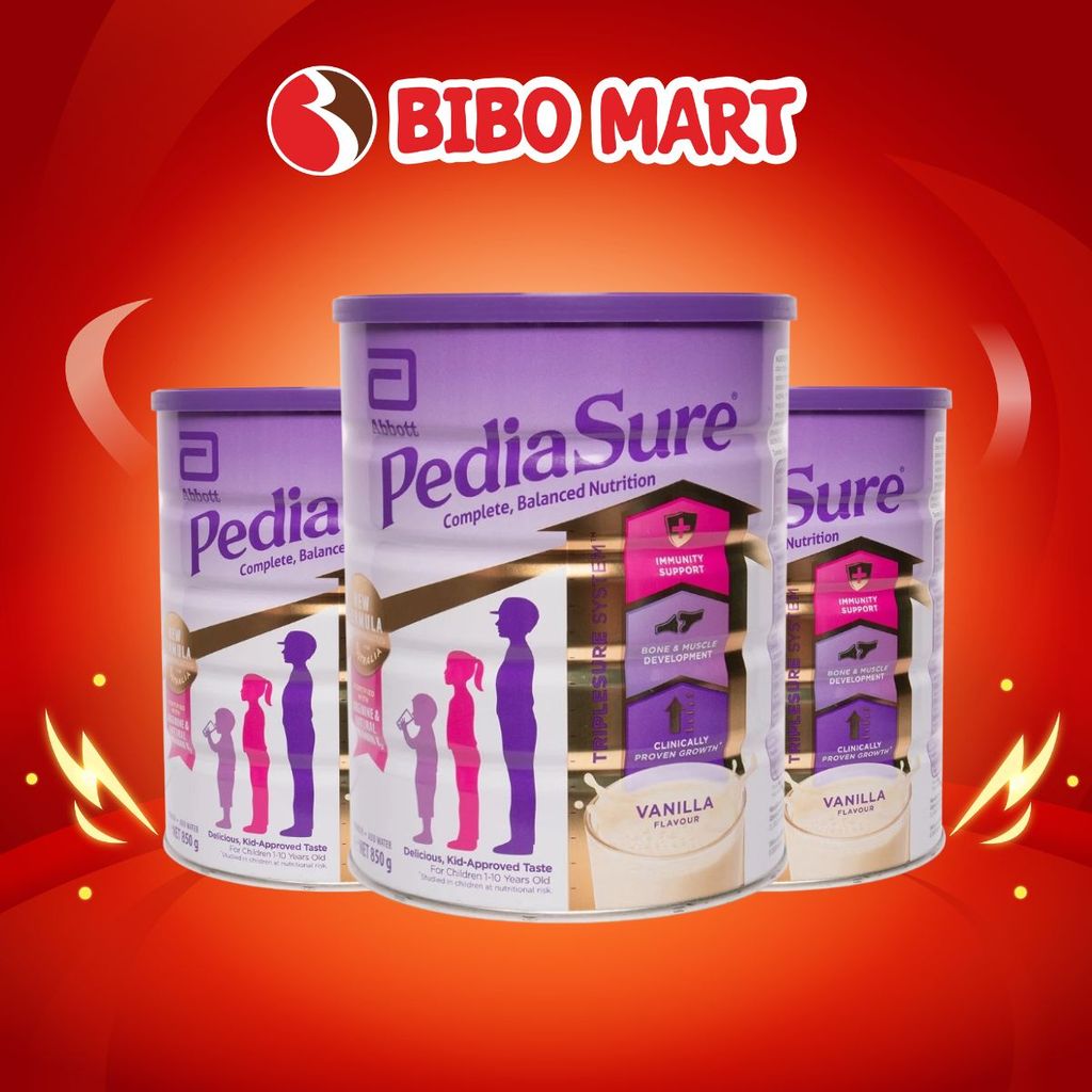[Date T6/2026] Sữa Bột PediaSure Úc Tím Lon 850g Mẫu Mới Cho Bé Tới 10 Tuổi - Bibo Mart
