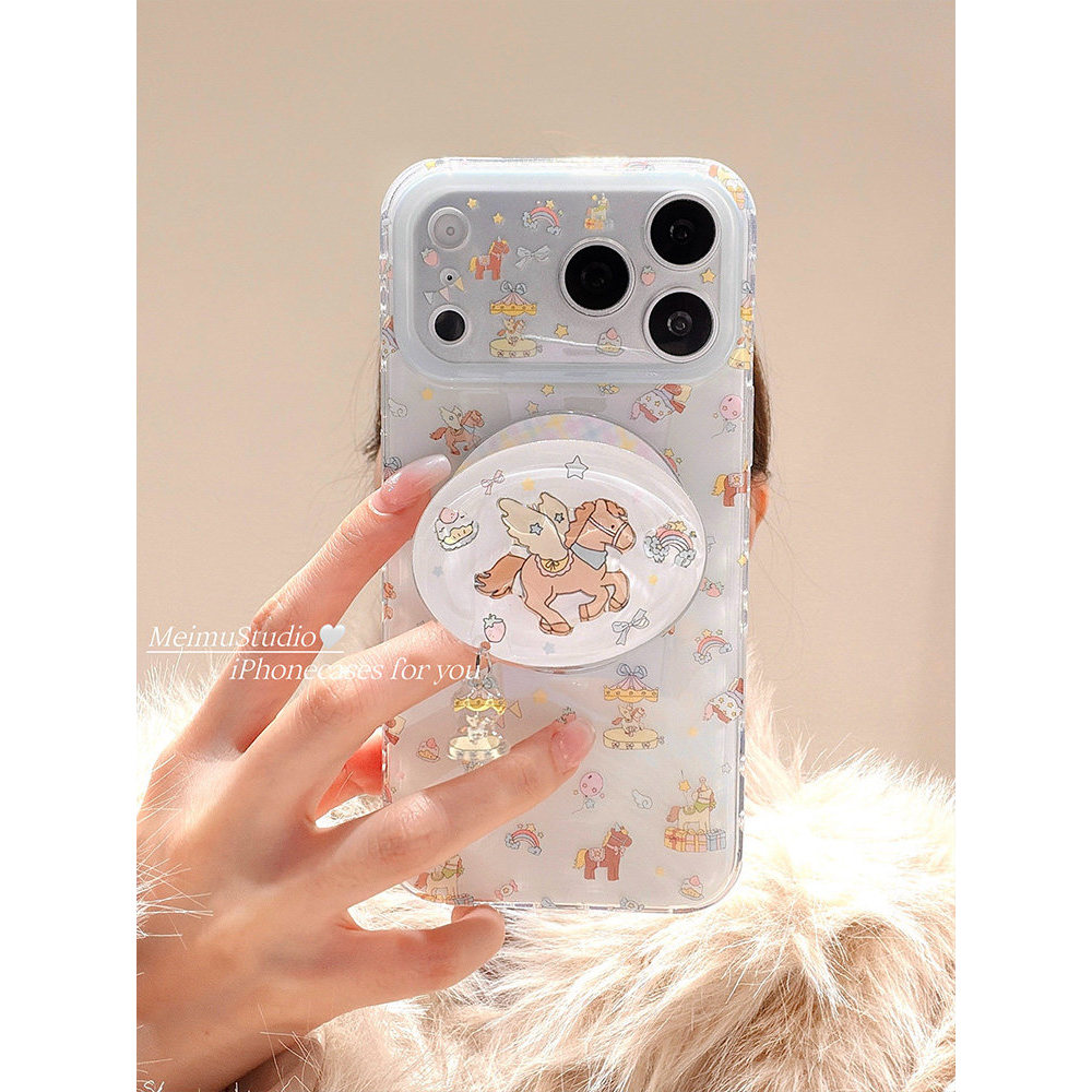 Meimu Phim Hoạt Hình Dễ Thương Pony Giá Đỡ Từ Tính Thích Hợp Cho Samsung s25fe Ốp Điện Thoại s25 s23