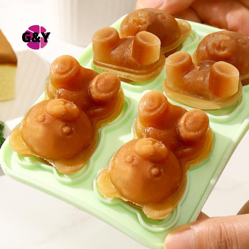 G & Y 3D Bear Ice Cube Mold Bear Ice Cube Tray, Máy làm bóng đá silicon dễ dàng phát hành, Khay đựng