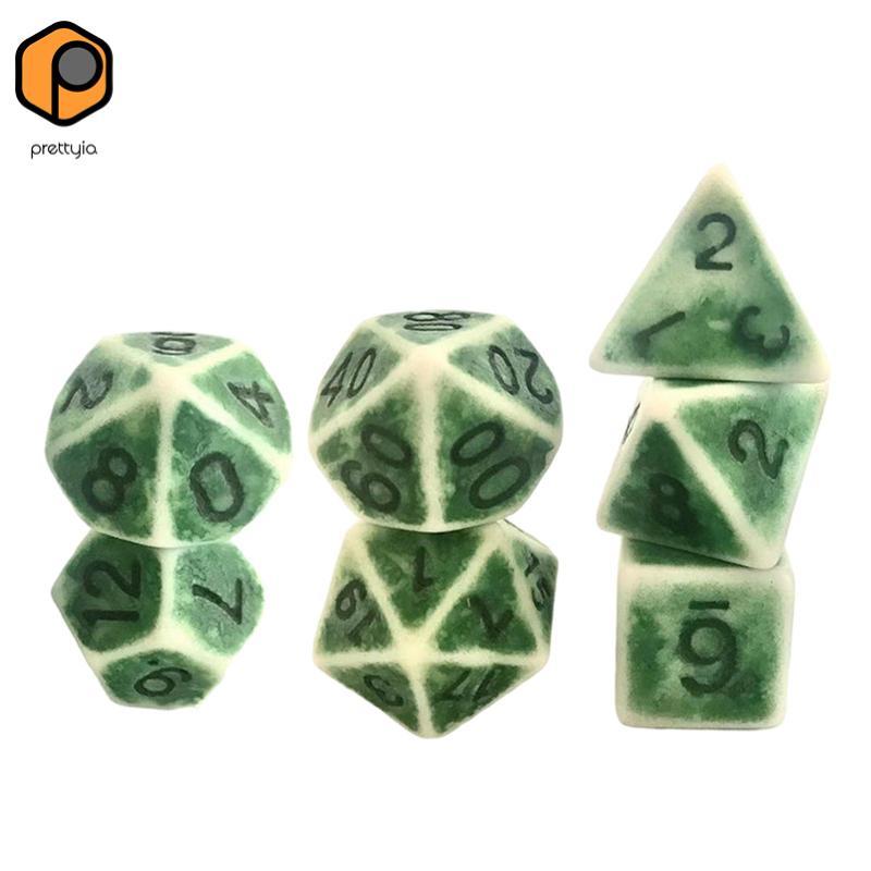 Bộ 7 Món Quà Tiệc Xúc Xắc Đa Diện 7 Món Màu Retro Cho D & D DND RPG