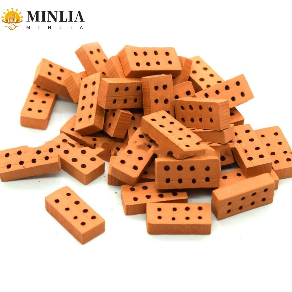 Mô hình gạch mini thật MINLIA, Đồ chơi gạch giả DIY bền 1 / 12 1 / 16, Gạch mini tỷ lệ 1 / 12 Đỏ Min