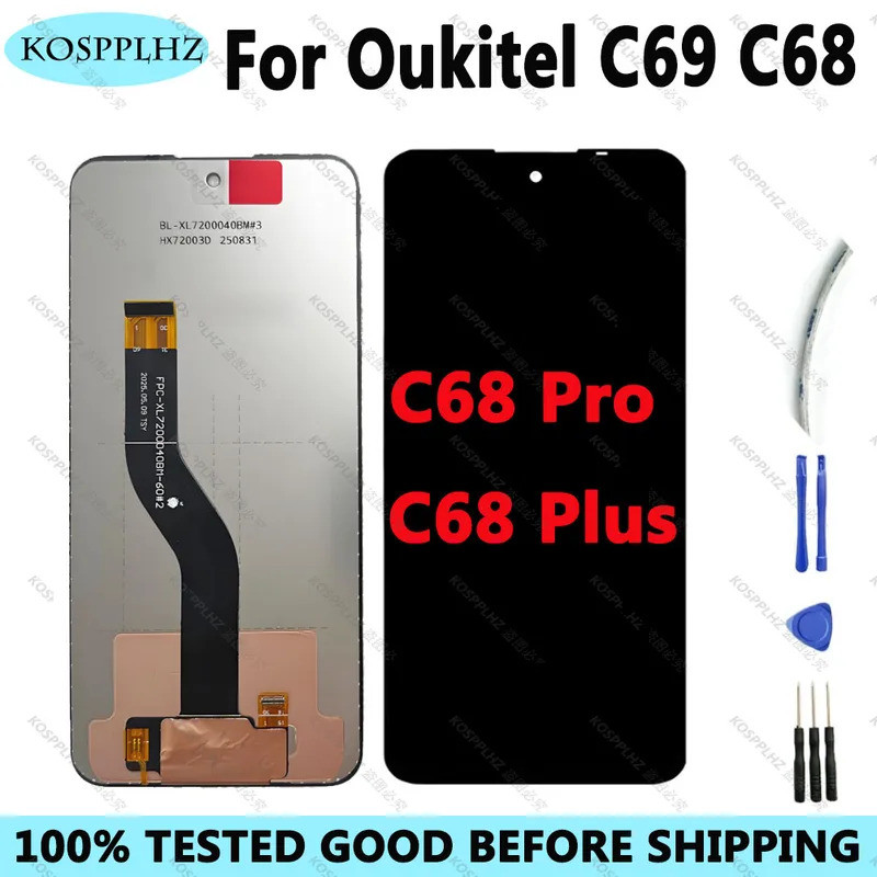 100% thử nghiệm cho OUKITEL C68 C69 Màn hình LCD Bộ số hóa màn hình cảm ứng cho Oukitel C68 PLUS C69