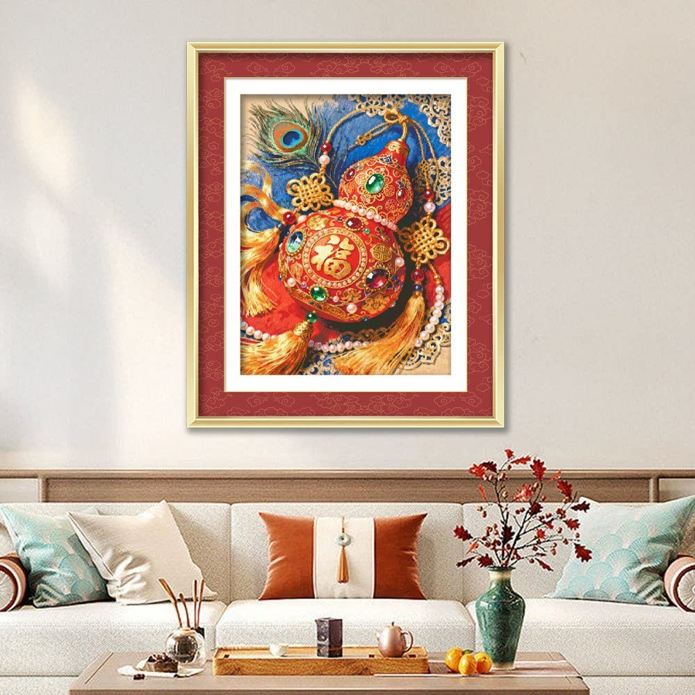 KS Đầy phước lành 11CT thêu đầy đủ đơn giản hiện đại thêu chữ thập tác phẩm nghệ thuật trang trí tườ