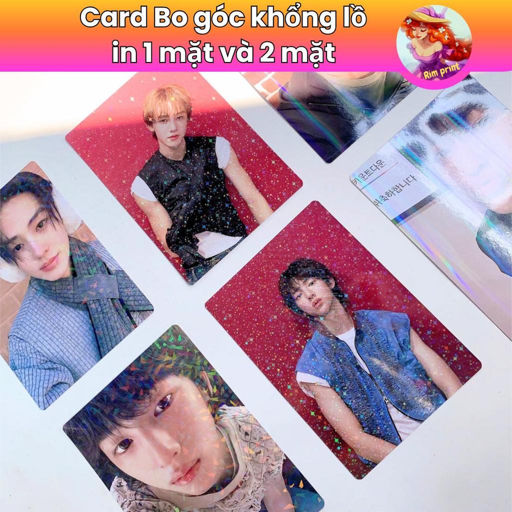 Card bo góc khổng lồ in theo yêu cầu in 1 mặt và 2 mặt tùy chọn cán bóng cán mờ cán hologram giấy card c300 cứng cáp