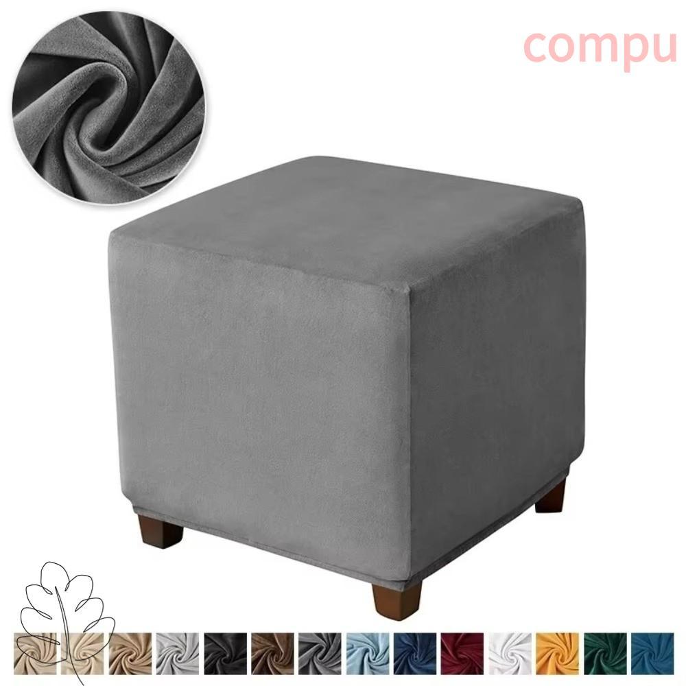 COMPU Ottoman Cover, Nhung Chống Bụi Chân Dép, Co Giãn Màu Vuông Pouf Stool Cover