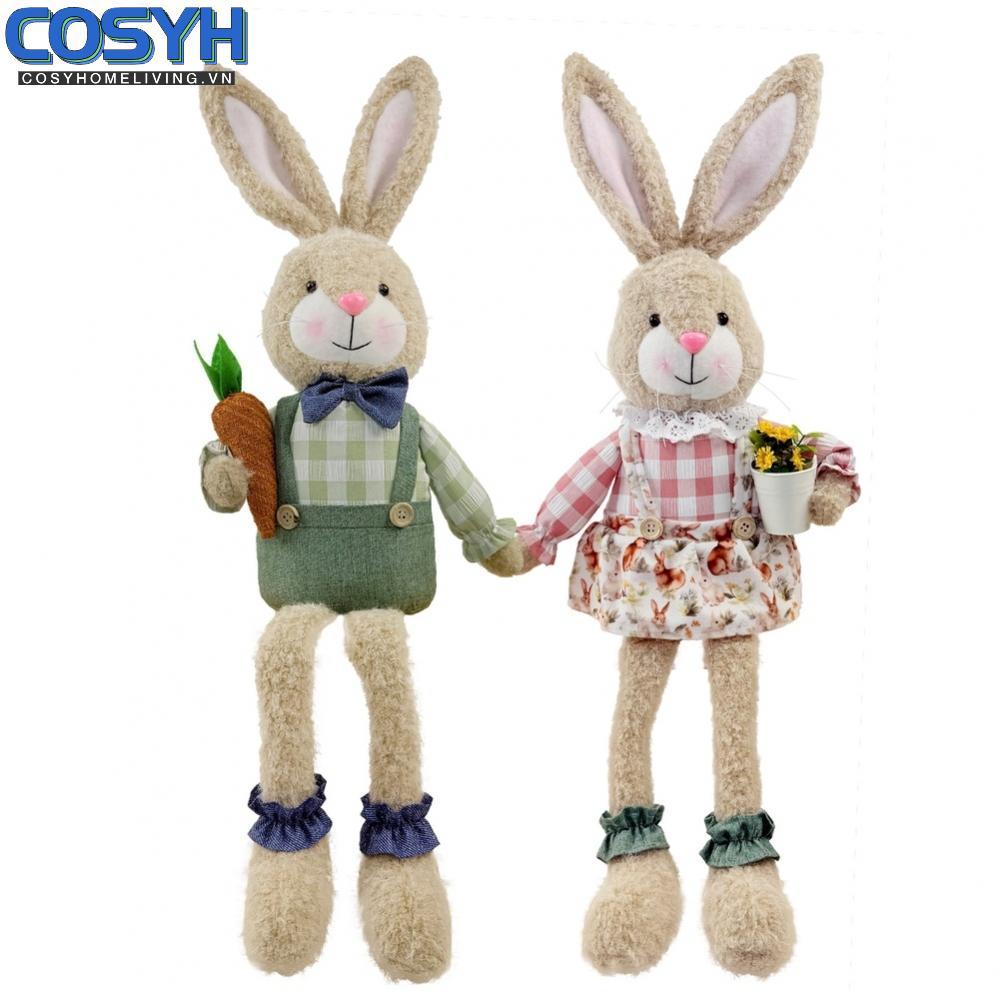 <cosyh>Easter Bunny Plush Adjustable Ears With Wire Plush Cartoon Details Bendable Ears