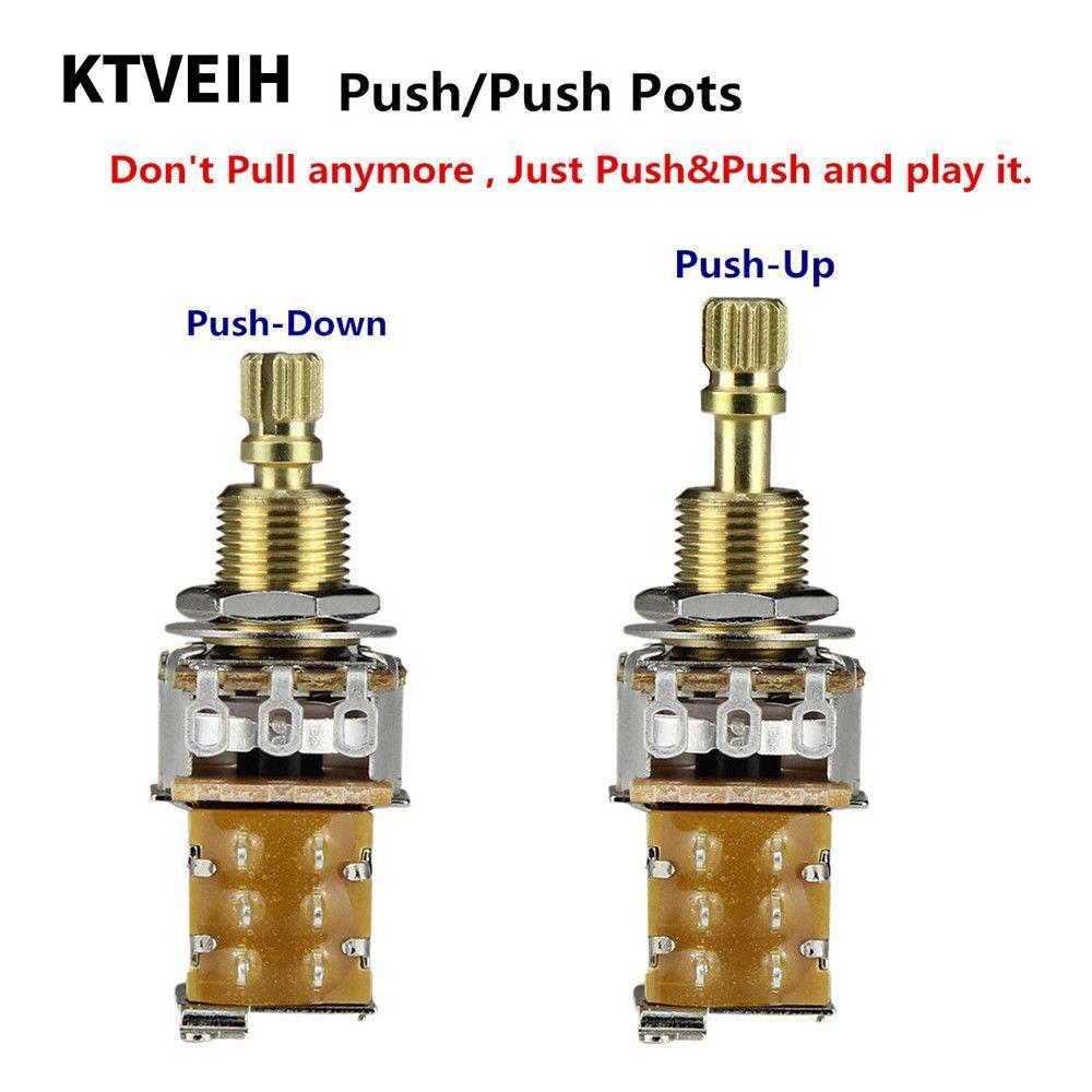 KTVEIH Push-Push Potentiometers Copper DPDT Control Pot A250K / B250K / A500K / B500K