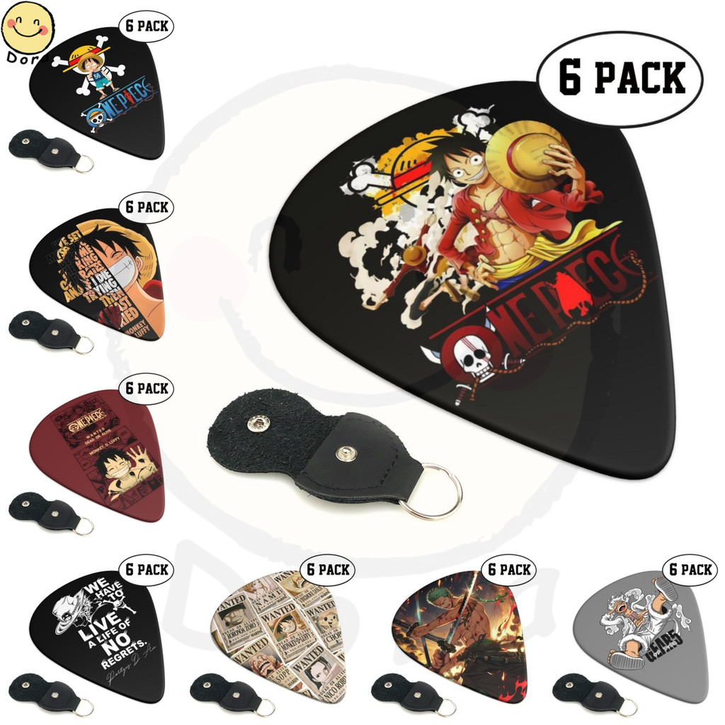One Piece Guitar Picks 6 Gói - 0.71mm Đàn Guitar Picks Quà Tặng Đàn Guitar Độc Đáo Cho Bass, Đàn Gui