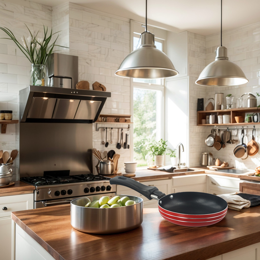 [Ysp]Durable New Saucepan Pot Frying Pan Non-Stick Stability Stainless Steel