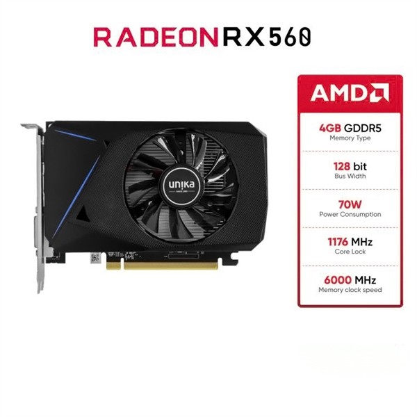 CARD VGA UNIKA RADEON RX 560 4GB GDDR5 - Bảo hành 24 tháng