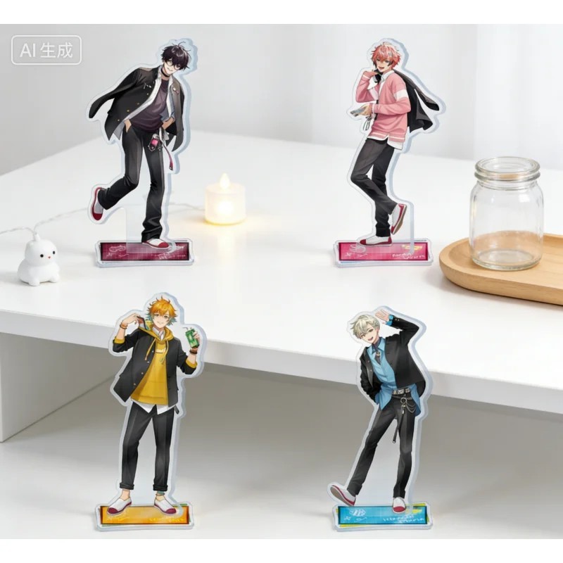 Standee Nijisanji Mô Hình Acrylic Uzuki Kou Oliver Evans Rindou Mikoto Mica Trong Suốt Trang Trí Bàn