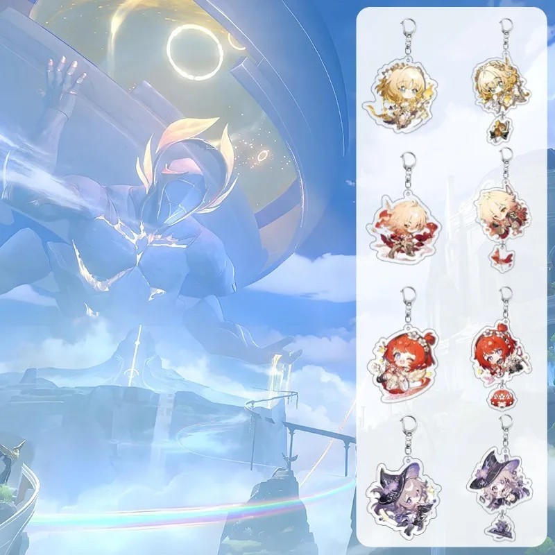 Móc khóa Honkai Star Rail HSR Mica Acrylic Anime Chibi Mydei Tribbie Aglaea Fugue The Herta trang tr