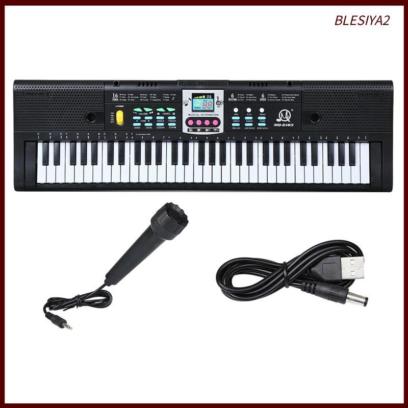 Bàn phím Piano 61 phím Bảng phím nhạc kỹ thuật số có micrô Quà tặng Âm nhạc