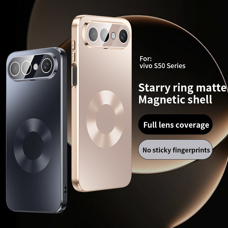 Dành Cho Vivo S50 S50 Pro mini Ốp Lưng Mạ Điện PC Full Ống Kính Bao Da Dành Cho Vivo S50 Nhẫn Ngôi S