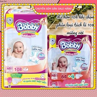 Miếng lót  Bobby Newborn 1-108 miếng giành cho mẹ dùng thay băng vệ sinh, lót huggies