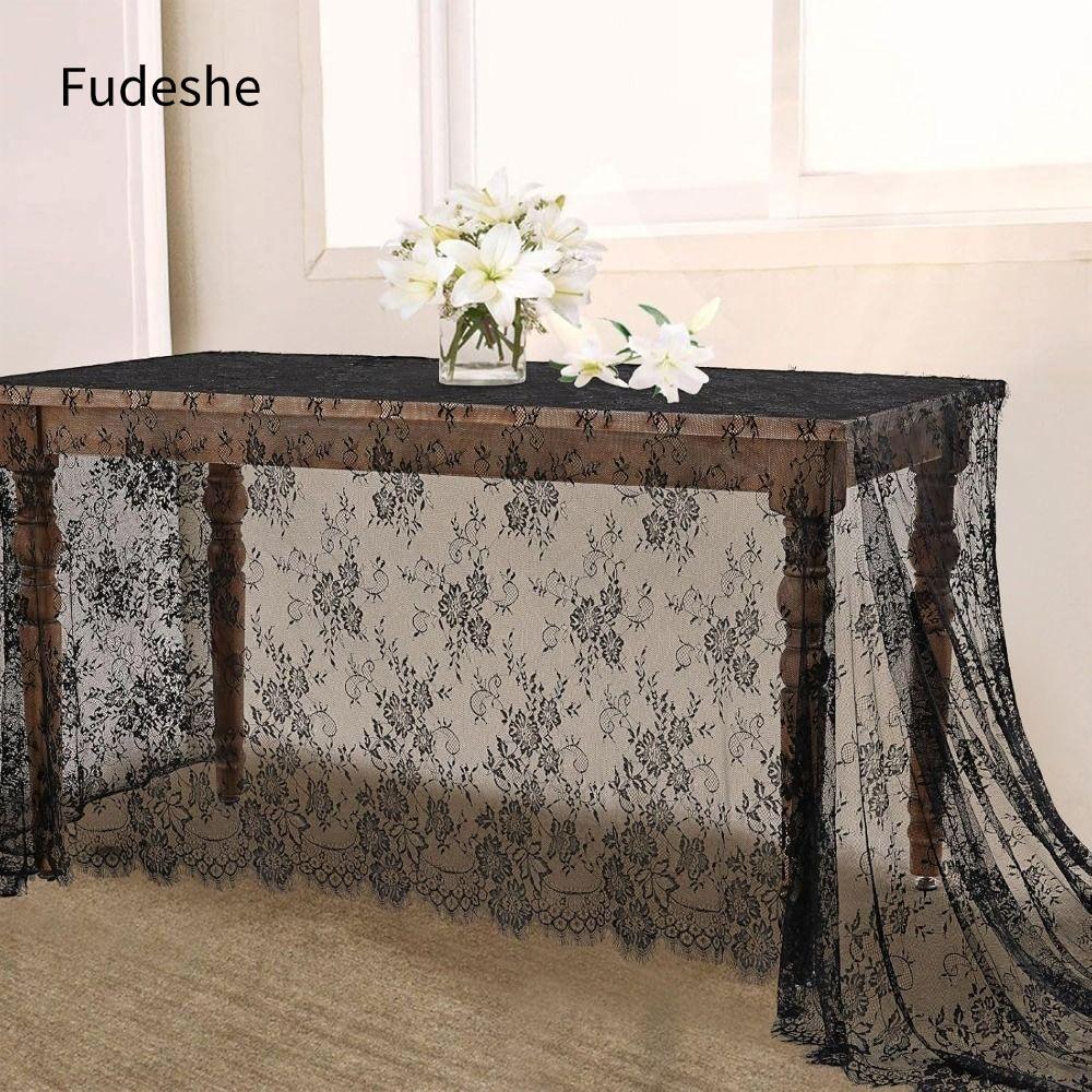 Vải ren lông mi FUDESHE, Vải ren thêu hoa màu trắng, May ren vải màu đen Váy cưới ren Váy cưới may