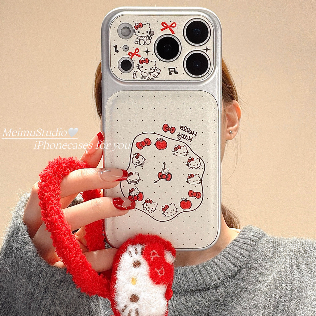 Meimu Hoạt Hình Vui Nhộn Đồng Hồ Mèo Dễ Thương Thích Hợp Cho iphone17promax Vỏ Điện Thoại Apple 16 P