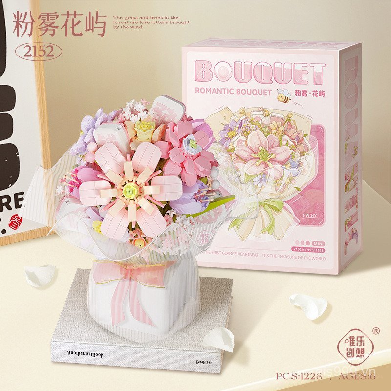 JZRC [Cash commodity and quick delivery]Weile Creative2152-53Bouquet of Flowers, Pink Mist Flower Is