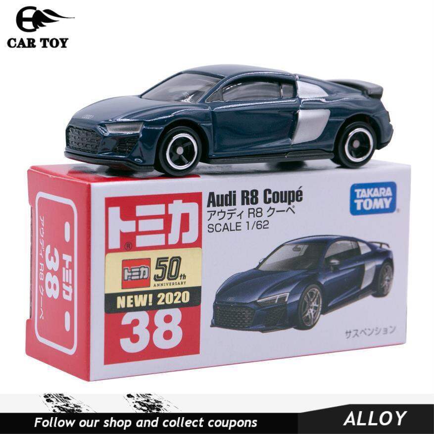 Đồ chơi ô tô 1 cái 1: 62 Takara Tomy Tomica No. 038 Audi R8 Cpupe Blue Diecast Đồ chơi mô hình ô tô 