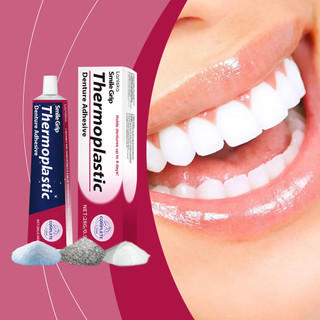  Kem dán răng giả chuyên nghiệp 28g chứa Glycerin, Polyvinyl Axetat và copolymer PVM/MA canxi natri, nhựa nhiệt dẻo, vừa khít, giảm khó chịu và an toàn cho sử dụng lâu dài