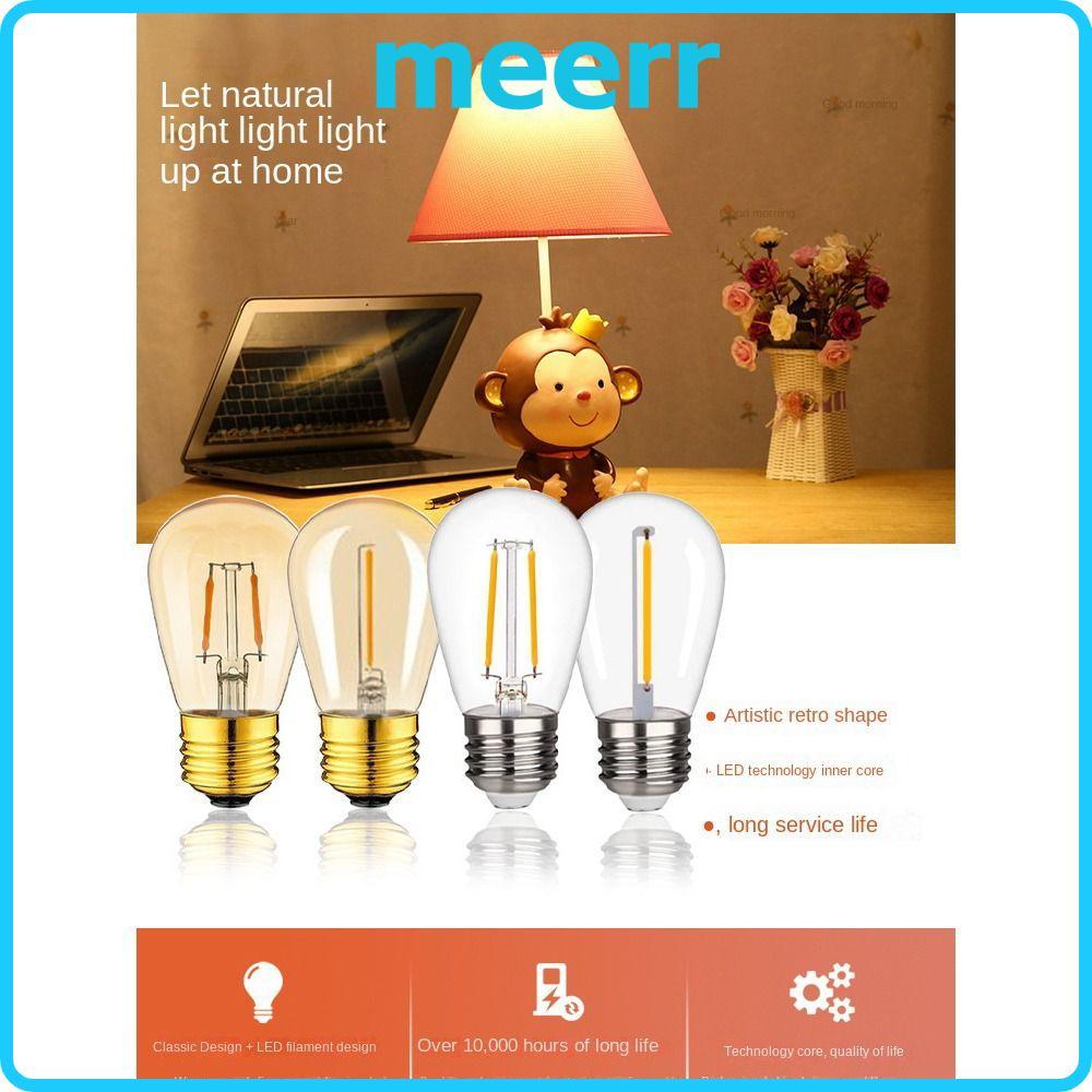 Bóng đèn pha lê MEERR, 27 bóng đèn LED sợi đốt ST45, bóng đèn LED trắng ấm 1W 2W nóng bỏng 2700K Đèn