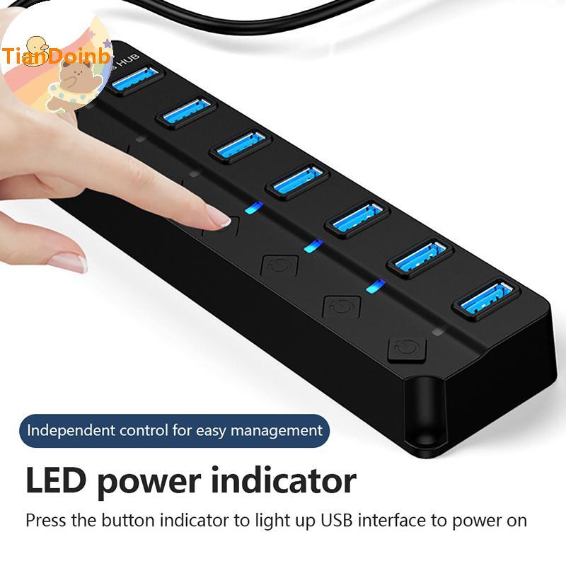 TianYe USB HUB 3.0 USB 2.0 Hub Đa USB Mở Rộng Bộ Chia Tốc Độ Cao 4 / 7 Cổng Bật / Tắt Công Tắc Đa La