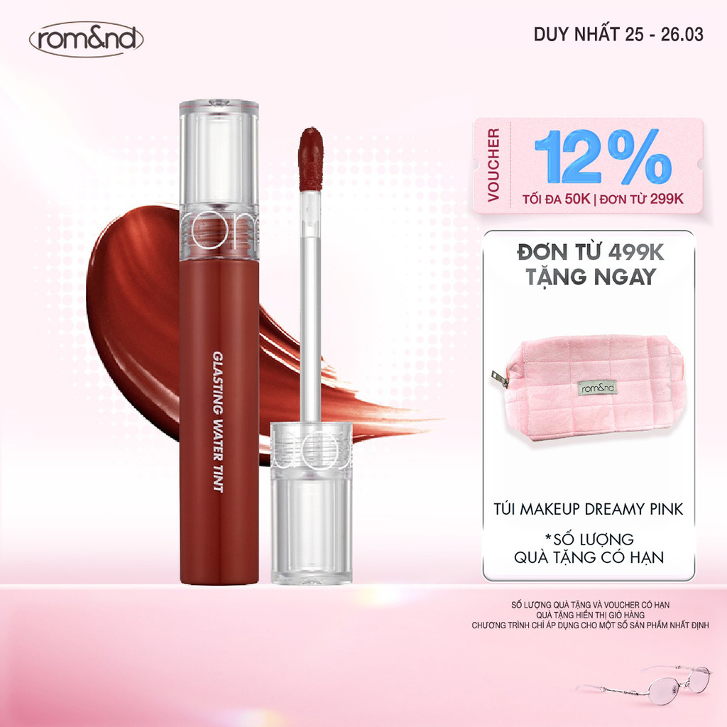 [Rom&nd] Son tint nước siêu lì, lâu trôi Hàn Quốc Romand Glasting Water Tint 4g