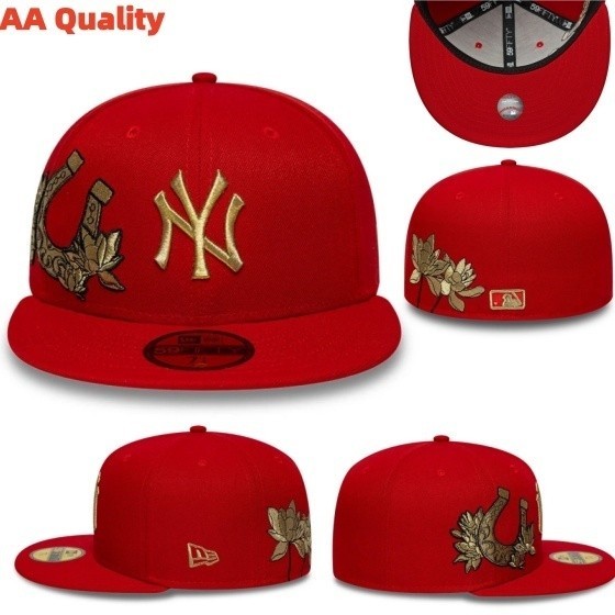 Mũ lưỡi trai New Era 59FIFTY New York Yankees, đóng lưng, thêu đỏ, vành phẳng, phù hợp unisex.